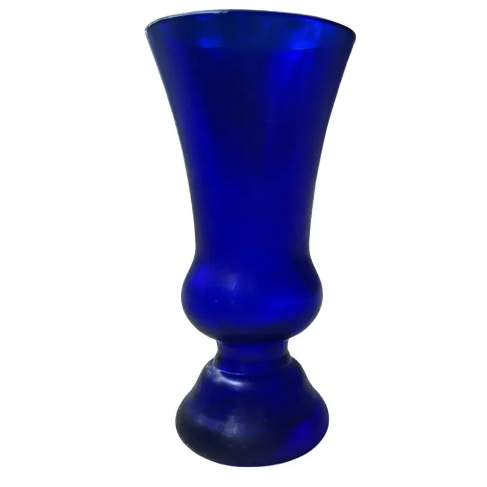 cobalt blue glass bud vase set Of Three‎ 4” High Shot Glass? Thick